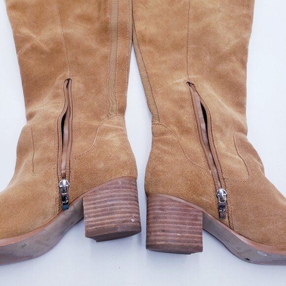Marc Fisher Boots Escape Tall Over The Knee Tan Suede Wide Calf Size 6W Wide - Picture 9 of 10